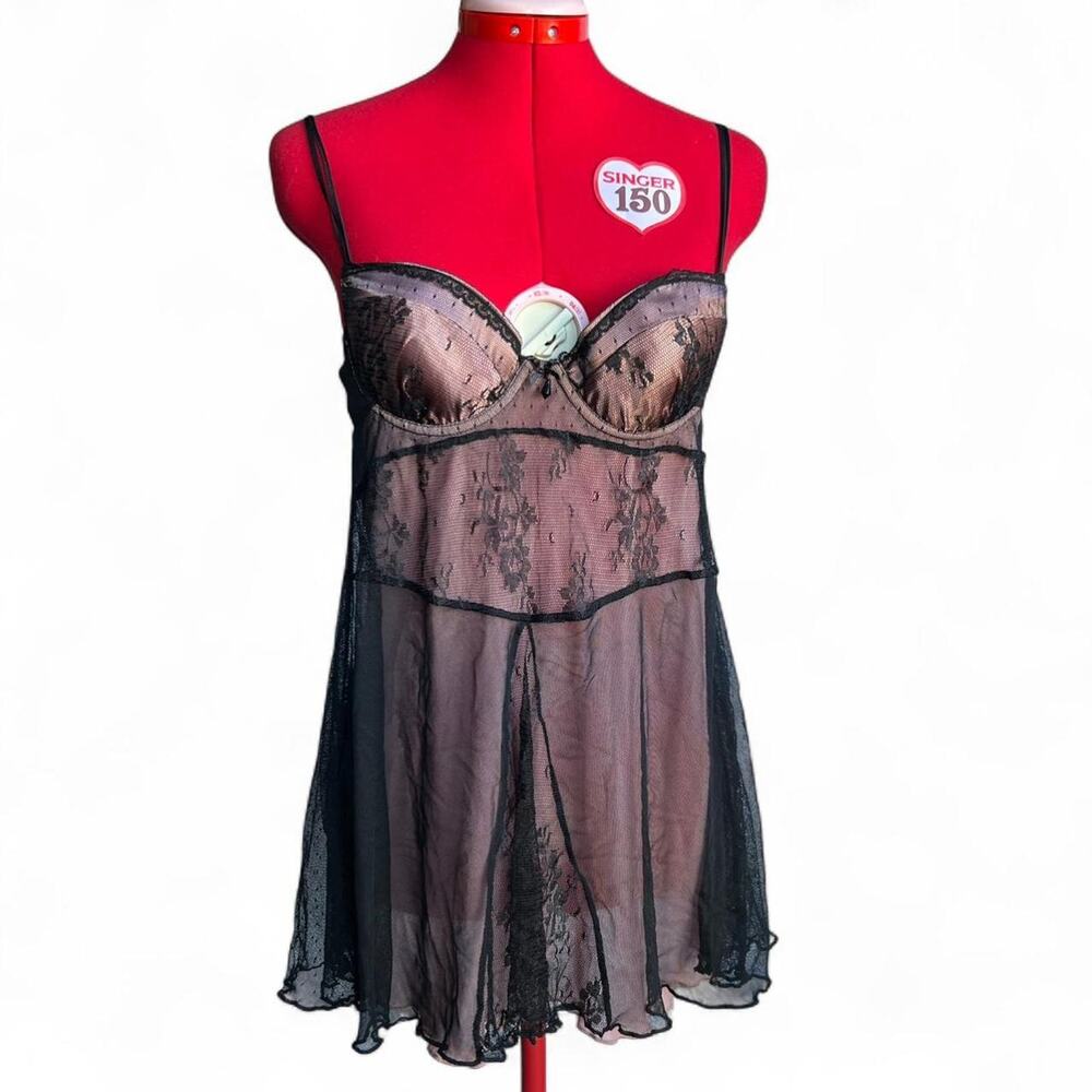 Vintage California Dynasty Size Small‎ Whimsygoth Teddy Nightgown Babydoll